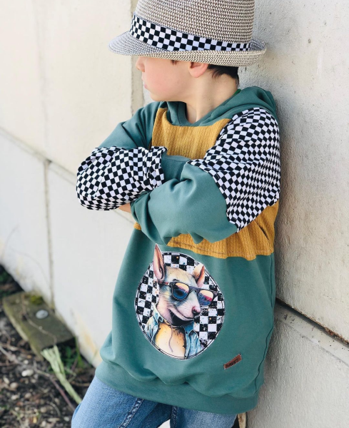 - ÜBERBREITE 100cm -Bündchen Heike - Smaragd Uni